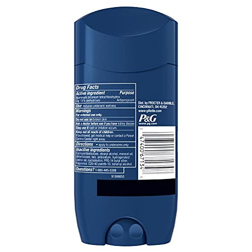 Gillette Antiperspirant Deodorant for Men, Invisible Solid, Cool Wave, 72 Hr. Sweat Protection, 3.4 oz