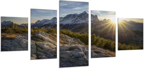 Toile murale 5 pieces HD avec cadre en bois pour une décoration raffinée de 150 x 80 cm