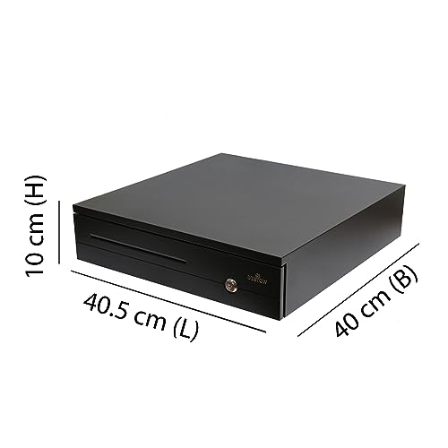 Image of Bestow Cash drawer Electronic Automatic & Manual Heavy Duty, Durable, Reliable Granted Metal Cash Drawer Drawer organiser storage for POS Support all POS Terminal (Black, 5.3Kg)6 NOTES / 3 Coin