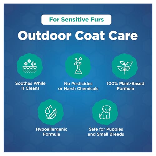 Image of Hypoallergenic Flea and Tick Relief 16.9oz Dog Shampoo for Sensitive Skin Mite Me Not Formula for Itchy and Dry Coats Deep Cleansing and Moisturizing Pet Wash for Dogs and Puppies 500ml
