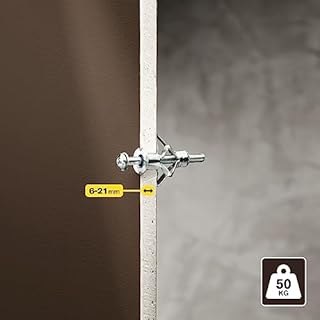 Rapid Confezione da 10 Tasselli ad Espansione in Metallo per Pareti Cave in Cartongesso e Truciolari dallo Spessore di 6 -21 mm, Supportano fino ad un Carico di 50 Kg
