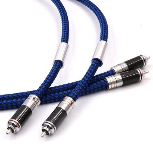 Pair 6N Silver Plated RCAA Audio Cable Carbon Fiber 2 RCAA to 2 RCAA Male Plug HiFi Dual Interconnector Cable for Audio Equipment(3m) miniatura 2