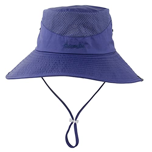 Women's Summer Sun Hat Wide Brim UV UPF50 Protection Hats Foldable Packable Ponytail Bucket Cap for Safari Beach Fishing Gardening Navy - Thumbnail 2