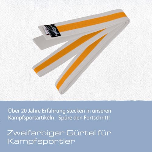 Ju-Sports Budogürtel in Weiß/Gelb/Weiß aus Baumwolle