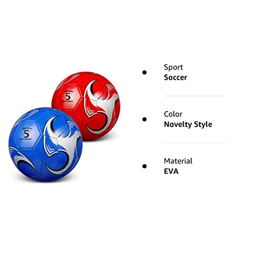 Hydren 2 Pack Size 5 Size 4 Size 3 Kids Toddler Youth Soccer Ball Youth Pump Official Soccer Teens Adult Game Training (Novelty Style, Size 4) #TOP7