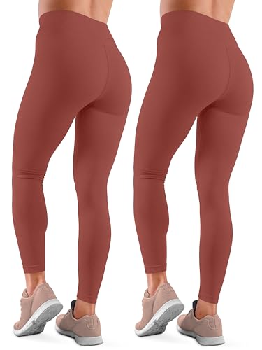 Leggings polaire sans couture femme (lot de 2) taille haute extensible pour le sport