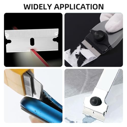 Image of 100Pcs Stainless Steel Scraper Blades for Glass Cleaning