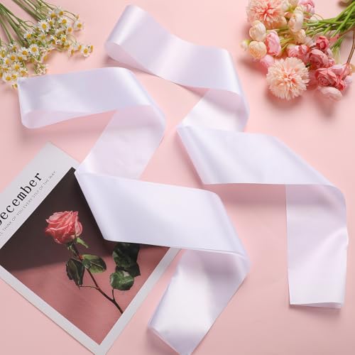 GCTWFYK 16 Pcs White Sashes, Blank Senior Satin Sash 2025 for Pageants, Plain Satin Sashes to Decorate for Beauty Pageant, Birthday, Wedding, Graduation, Party, DIY Supplies - Thumbnail 6