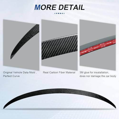 BDBO Real Carbon Fiber Spoiler Compatible with Tesla Model 3 2016-2023 by BDBO - Image 4