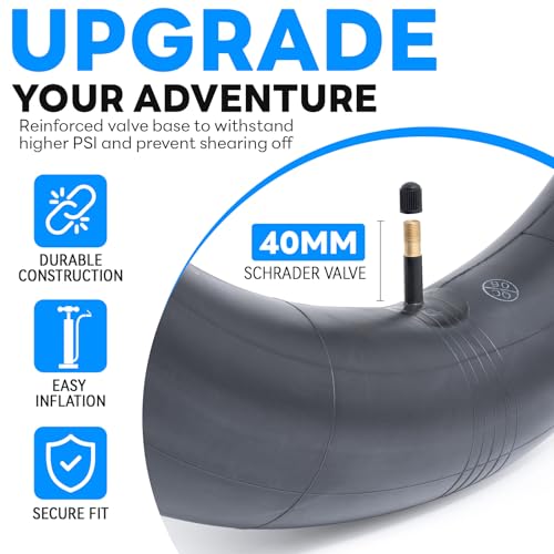 20x4.0 (100/114-406) (2-PCS) Heavy Duty Bike Tubes Premium Butyl Rubber with Schrader Valve 40mm Inner Tubes Compatible for 20 x 4.0 20x4 20x4.5 E-Bike/Electric/Mountain Fat Bike Tires Tubes(E-002) by EXTREWIND - Used condition - Image 3