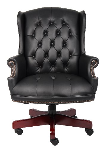 Boss Office Products Wingback Traditional Chair , Leather, In Black #TOP5