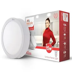 Murphy 15-Watts Slim Round LED Surface Mount Panel Light without False Ceiling (Cool White).