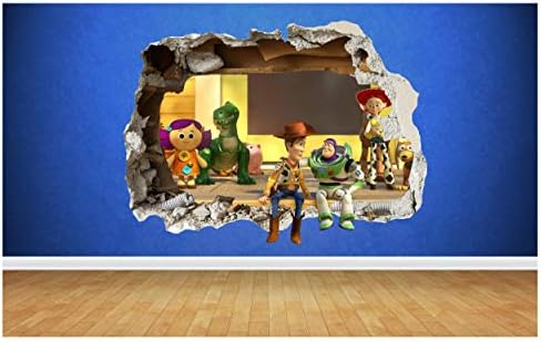 Toy Story Smashed Wall Sticker 3D Style Bedroom Boys Girls Vinyl Wall Art Decal (Large 78 x 58 cm)