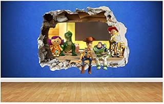 Toy Story Smashed Wall Sticker 3D Style Bedroom Boys Girls Vinyl Wall Art Decal (Large 78 x 58 cm)