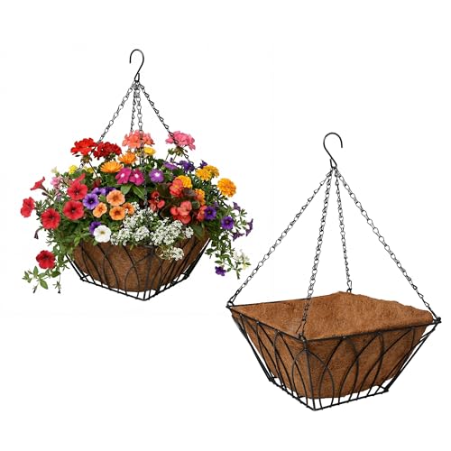 JOENHOPER Square 12 inch Hanging Baskets