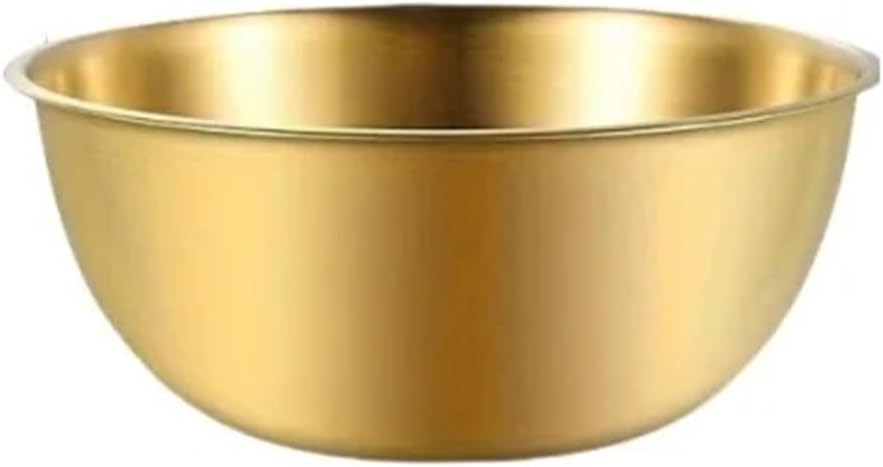 Stainless Steel Bowl Set for Cooking Baking Food Storage Large Capacity Mixing Bowls for Home Kitchen Essentials(Golden S 1pc)