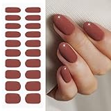 JMEOWIO Nagelfolie UV Härtend Wein Rot UV Gel Nail Strips Nagelsticker...