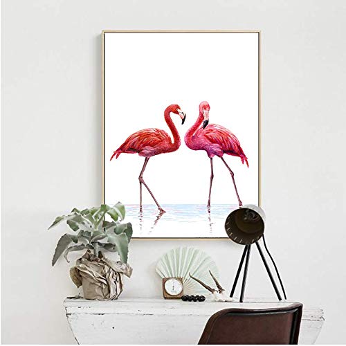 Cuadros de flamencos modernos sin marco para evitar golpes pintura lienzo impermeable 50x70