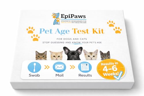 EpiPaws Pet Age Test for Dogs & Cats - Includes Wellness Insights for Your Pet’s Life Stage - at Home Epigenetic Biomarker Testing Kit, Great for Rescued Pets