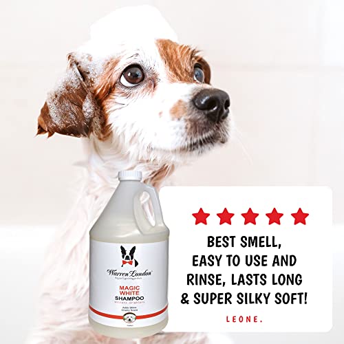 Warren London - Magic Bright Dog Shampoo, Whitening Shampoo For White Dogs & Lighter Dog Coats, Grooming Supplies Are Puppy And Cat Safe, Cherry Blossom Scent, 128 Ounce, Made In Usa #TOP3
