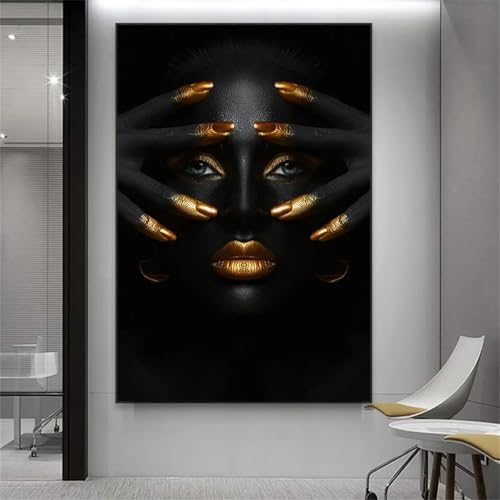 Affiche femme noire deco salon elegante pour une ambiance chaleureuse