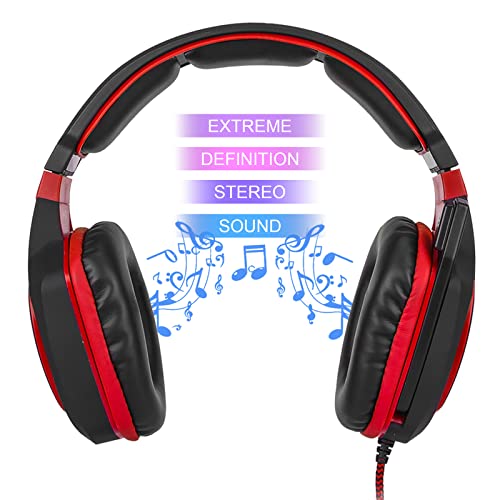 lifcasual Fone de ouvido AH28 para jogos para PC laptop com cancelamento de ruído sobre a orelha e f
