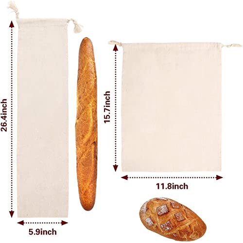 Foto von HREDZEO Brottasche,2 Pcs Wiederverwendbare Leinen Brottaschen Bio Leinen Öko Brottasche für hausgemachtes Brot Lebensmittelaufbewahrungsbeute Brotaufbewahrungsbeutel