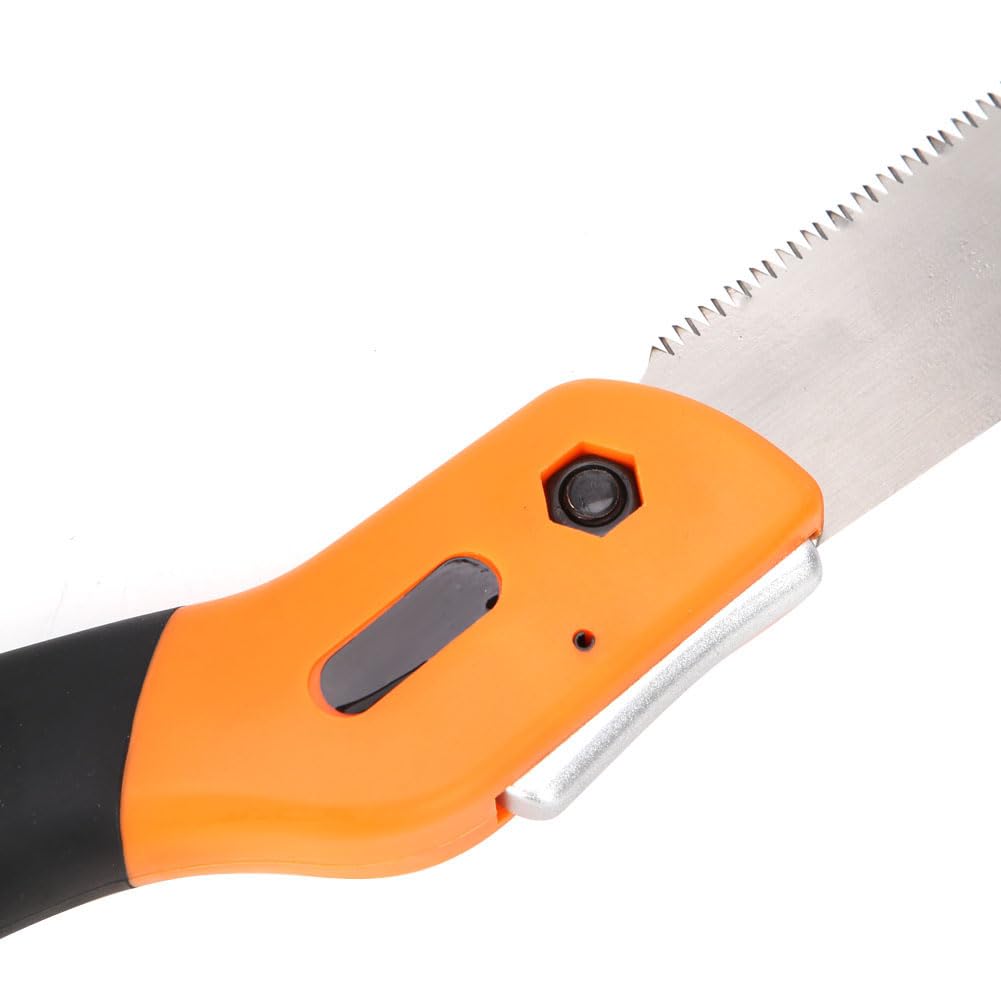 Piła składana do cięcia drewna 250 mm - Piła ręczna stalowa SK5 z blokadą zabezpieczającą i ergonomicznym uchwytem - Profesjonalne narzędzie stolarskie do ręcznej obróbki drewna i