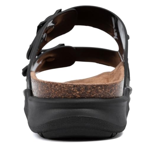 Image of Nautica Men's Sandals - Casual Slides with 2 Adjustable Buckle Straps and Cork Footbed for Ultimate Comfort and Style (Regular /Wide Width, Big Size)