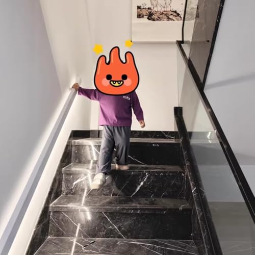 Rampe d'escalier à DEL avec détecteur de mouvement en aluminium noir pour villa - 7