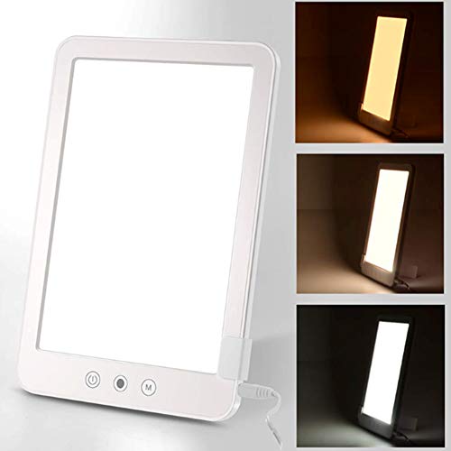 SAD Tageslichtlampe 10.000 Lux mit 3 Helligkeit Einstellbare Farbtemperatur Berührungssteuerung und Einstellbarer Ausrichtung zum Ausgleich von