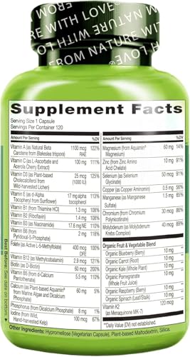 NATURELO One Daily Multivitamin for Men (50+) - with Natural Food-Based Vitamins, Minerals, Fruit & Veg Extracts - Optimally Formulated for Men Over 50-120 Vegan Capsules | 4 Month Supply - Image 4