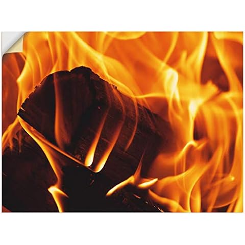 ARTland Wandbild selbstklebend Vinylfolie 40x30 cm Wanddeko Wandtattoo Feuer Flammen Kamin Kaminfeuer Modern Q4WQ Cover