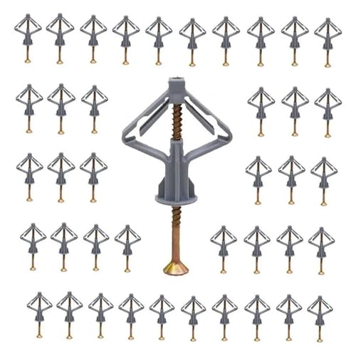 Kit di ancoraggi autoperforanti for cartongesso da 50 pezzi - Ancoraggi for pareti cave con viti forate in nylon e cartongesso