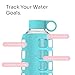 purifyou 40oz / 32oz / 22oz / 12oz Borosilicate Glass Water Bottle with Time & Volume Markers, Silicone Sleeve, Stainless Steel Lid | Reusable Glass Bottle for Water & Juice (22oz Aqua Blue)
