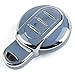 MANG JIANG for Mini Cooper Key Fob Cover, Soft TPU Key Fob Case Cover Shell Bag for Mini Cooper 3rd Gen Hatchback Clubman Countryman 2014-2023 (Blue)