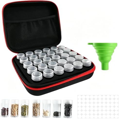 Smaxcn 30 Slots Saatgut Aufbewahrungsbox | Robuste Samen Organizer Aufbewahrungsbox mit Reißverschluss Tasche und Label Aufkleber