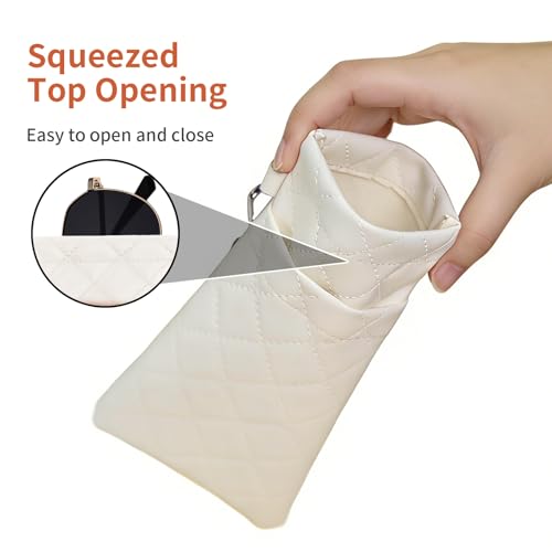 Image of Double Eyeglass Case Soft Dual Glasses Case for Women Men Travel Squeeze Top Sunglasses Cases Eyeglasses Pouch
