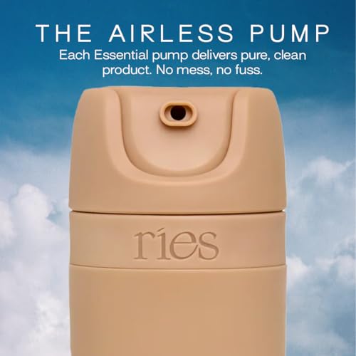 RIES Starter Set Toiletry Travel Bottles – Set of 3 (1.7oz) Airless Pump Containers for Shampoo, Conditioner, Body, Face – Leak-Proof, TSA-Approved, Dishwasher Safe- (Outlier Sand)2