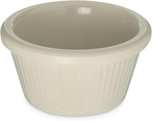Carlisle S29242 Bone - Ramekin de melamina estriada de 2 onzas - 48 / CS
