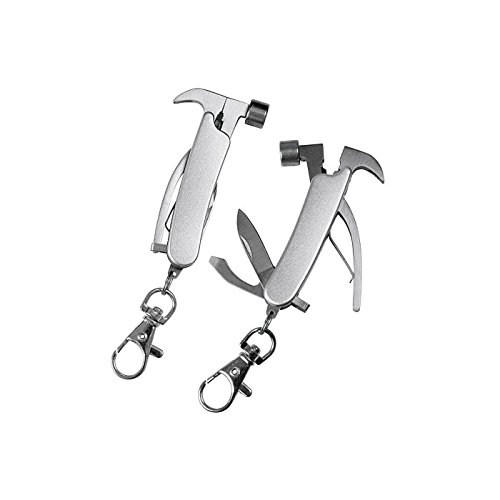 Invotis Taschenmesser-Schlüsselanhänger "Hammer", 7 x 4 cm, silberfarben (1 Stück) Cover