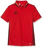 3-Streifen Design adidas Jungen Poloshirt Condivo 16 CL Kurzärmliges Polo Hemd, Scarlet/Black, 164