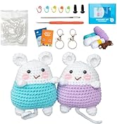 Iesooy Crochet Kit for Beginners: Crochet Animal Kit with Step-by-Step Video Tutorials, 2 Pack DI...