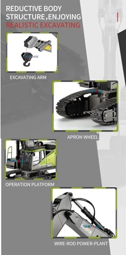 Image of Friction Powered Lifting Crane Toy for Kids Boys Girls 360 Degree Rotating Crawler Crane Model Toy with Bulldozer Excavator Construction Truck Pull Back Vehicle