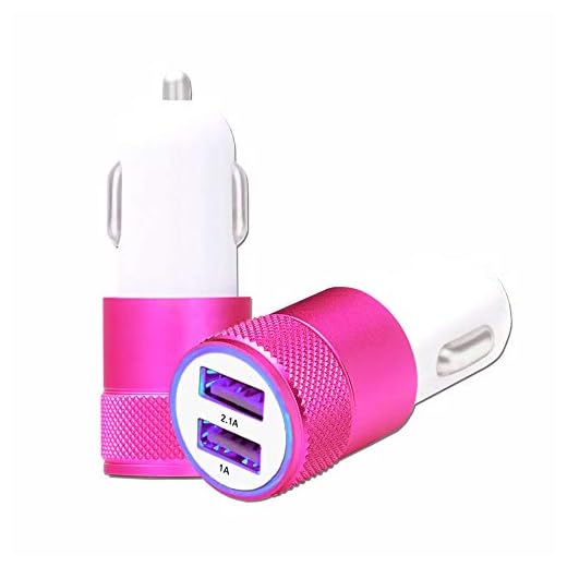 Huawei Honor 5A LYO-L21 billaddare, USB, Rosa, dubbla portar, mycket snabbt, USB X2, 12/24 V
