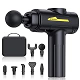 SORUDEL Massage Gun,Massage Gun Deep Tissue for Pain Relief with 7 Massage Heads & 6 Speeds and Carrying Case (Black)