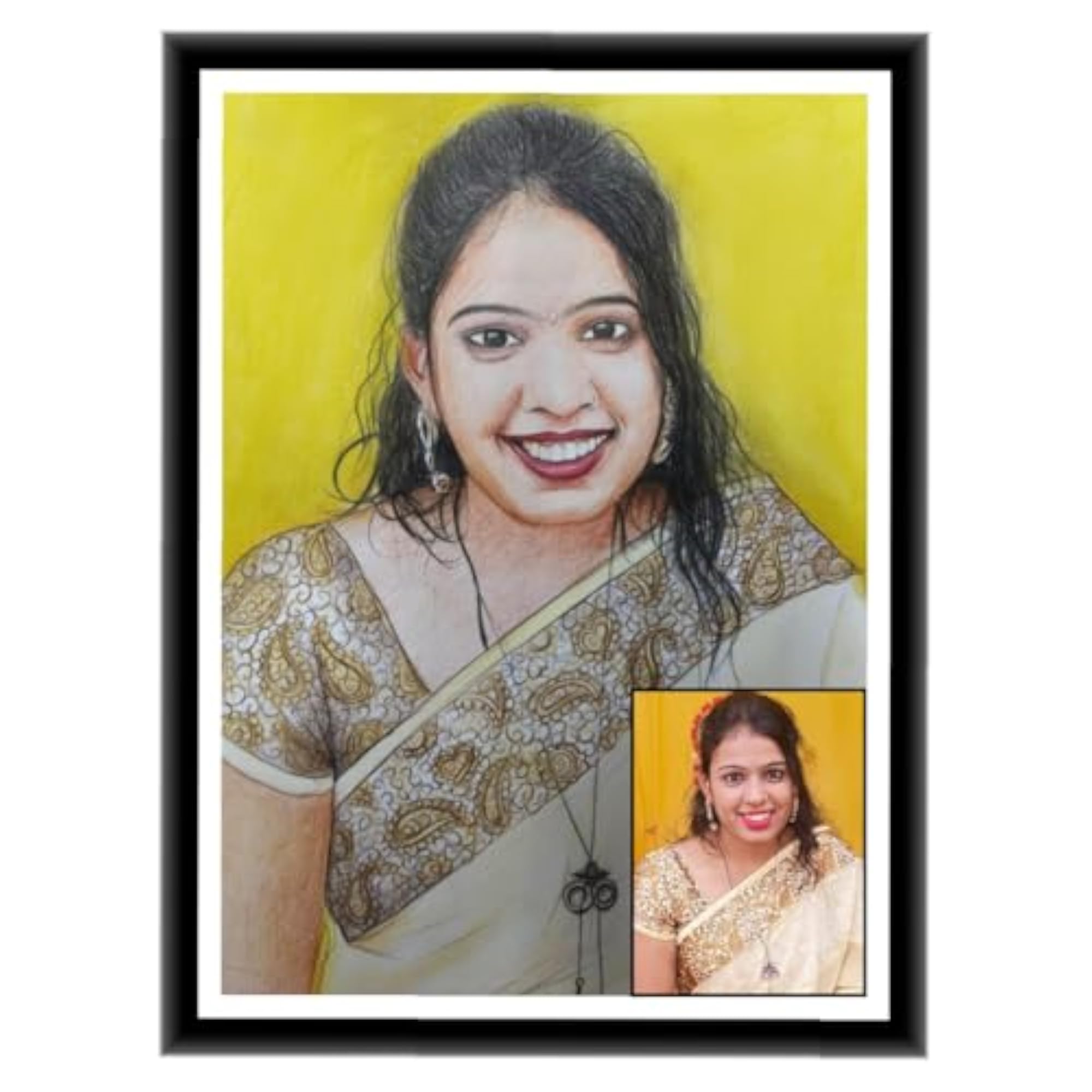 Custom Handmade Pencil Portrait Sketch, Personalized Gift