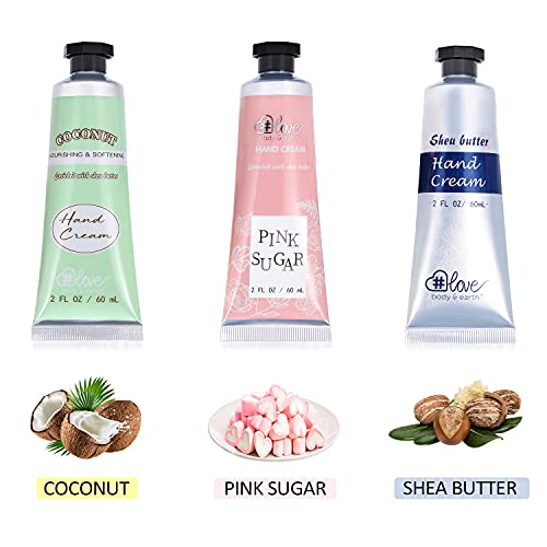 Body & Earth # Love Hand Cream Gift Set - Hand Cream Set For Women, Shea Butter Hand Care Cream For Dry Hands, 3X2.0 Oz Travel Size Hand Lotion Set, Christmas Gift Set For Women #TOP4