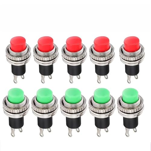 Interruptor de botón de 10 mm verde para paneles de control domésticos y simulación 2