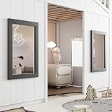 MOBETTRES Etagenbett, Hausbett, mit Treppe, mit Fallschutz und Gitter, Kinderbett mit Fenster, Frei gestaltetes Unterbett, Rahmen aus Kiefer, Kiefer+MDF, Weiß, 90x200cm (A)
